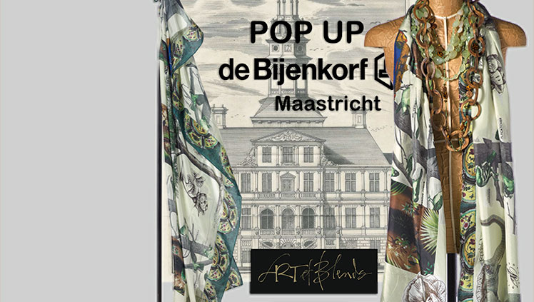 popup bijenkorf maastricht tefaf art of blends silk luxury scarves